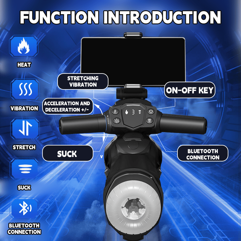 Motorcycle Male Maturbator With Telescopic Vibration Sucking Heating Function